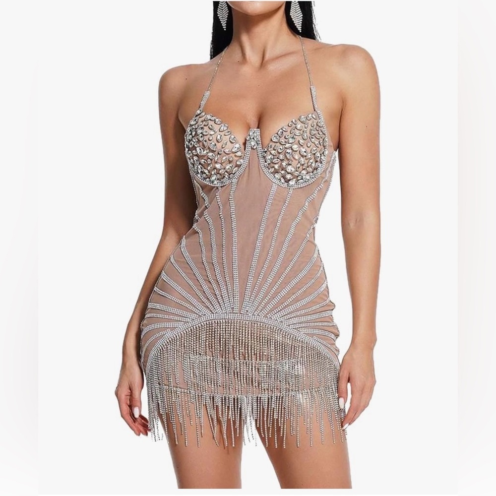 Glamorous Rhinestone Embellished Dress